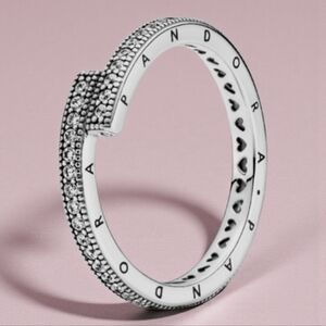 NWT - Pandora Sparkling Overlapping Ring - Sterling Silver w/Dustbag